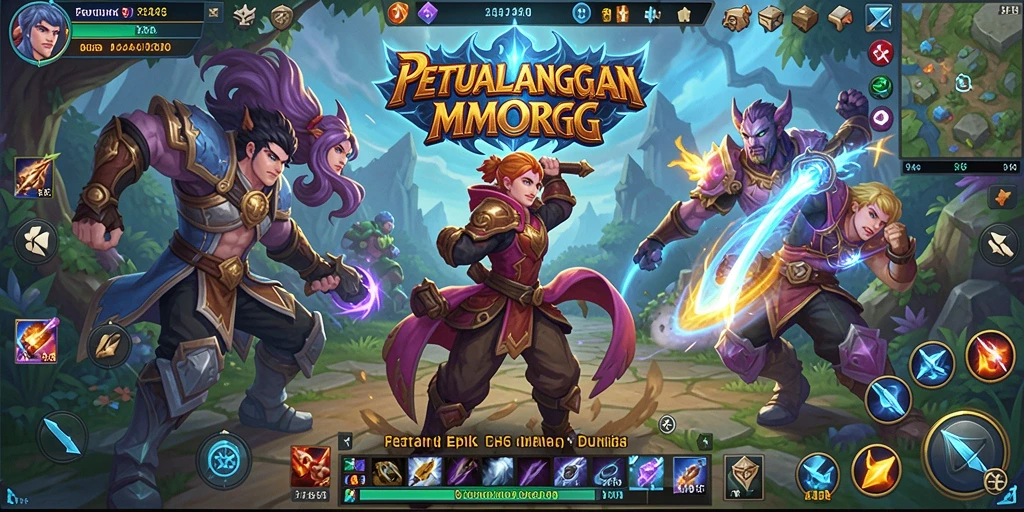 Screenshot utama 3446 menampilkan aksi seru dalam ruang permainan MMORPG.