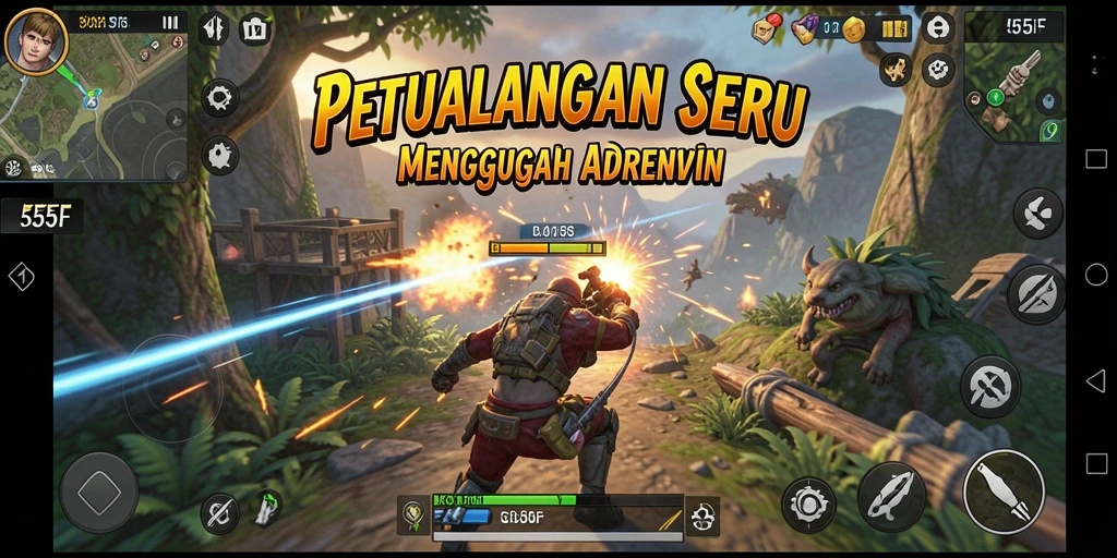 Gameplay seru 555F yang menggugah semangat petualangan.