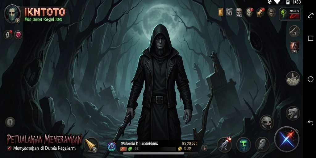 Screenshot IKNTOTO menampilkan suasana gelap dan misterius dari gameplay horror.