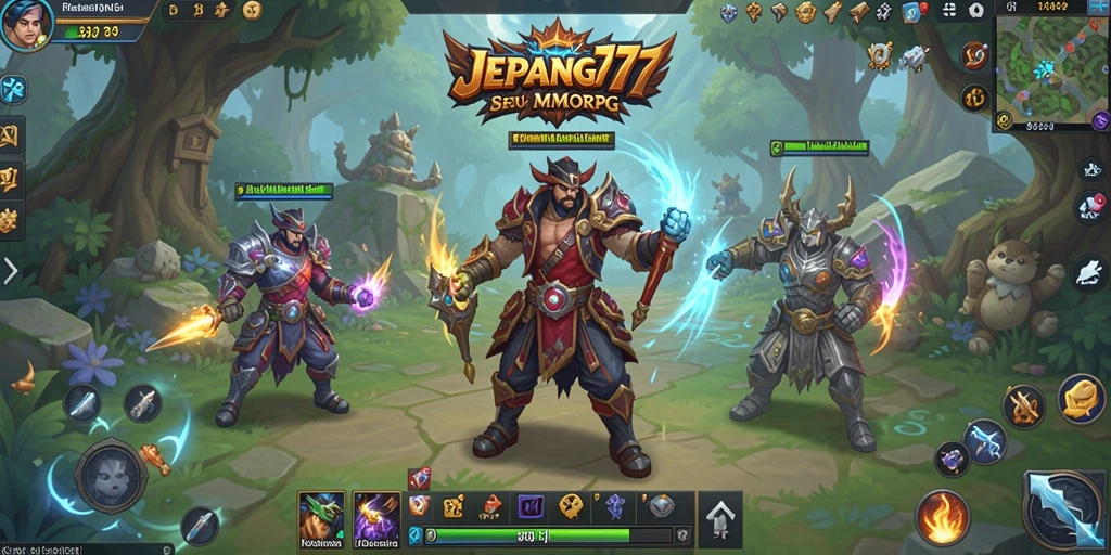 Screenshot JEPANG77 menampilkan aksi pertempuran seru dalam dunia MMORPG.