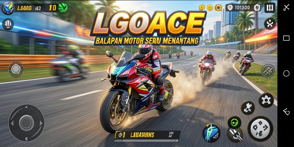 Gameplay balapan motor yang mendebarkan dan seru.