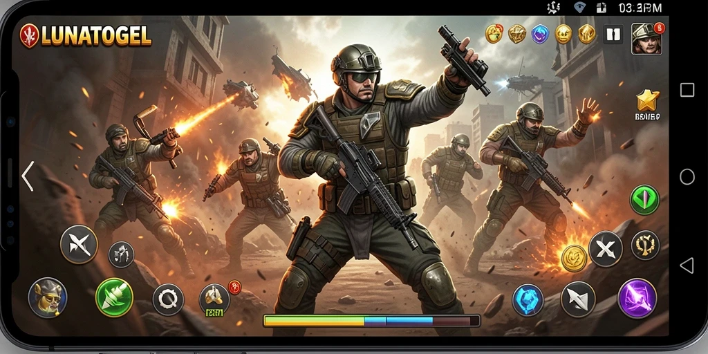 Tampilan gameplay seru LUNATOGEL dengan aksi mendebarkan.