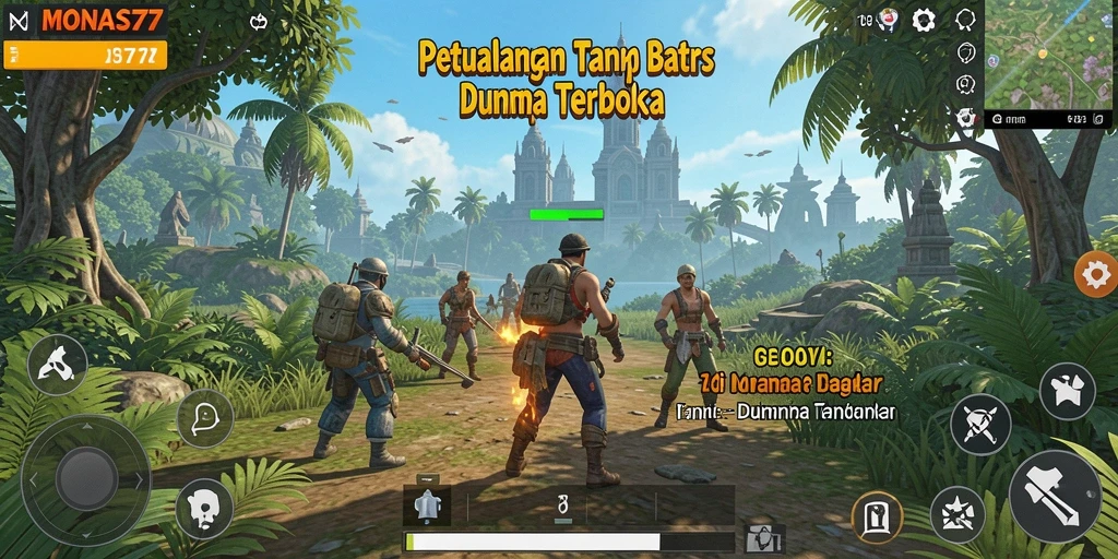 Tampilan gameplay mengesankan di dunia terbuka MONAS77.