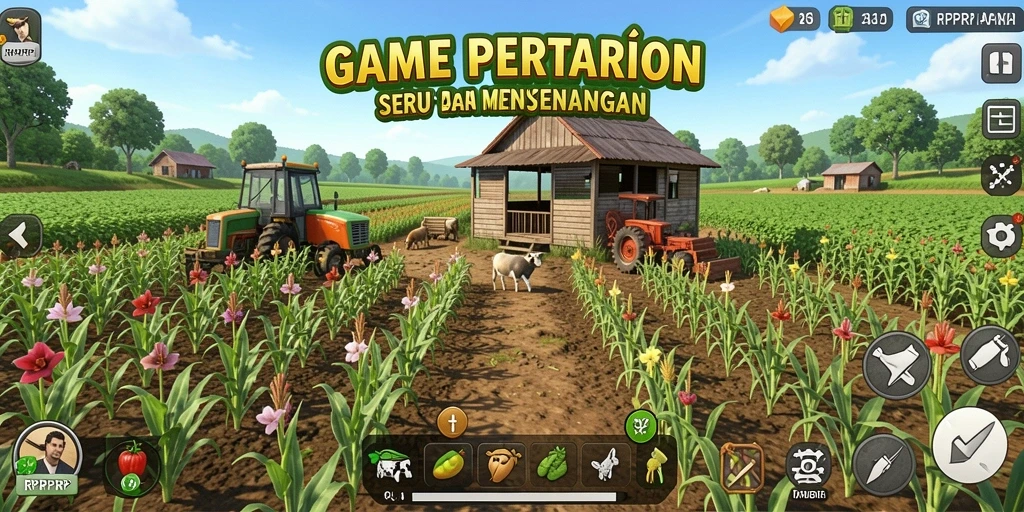 Screenshot RPRPRP menampilkan kegiatan bertani yang seru.