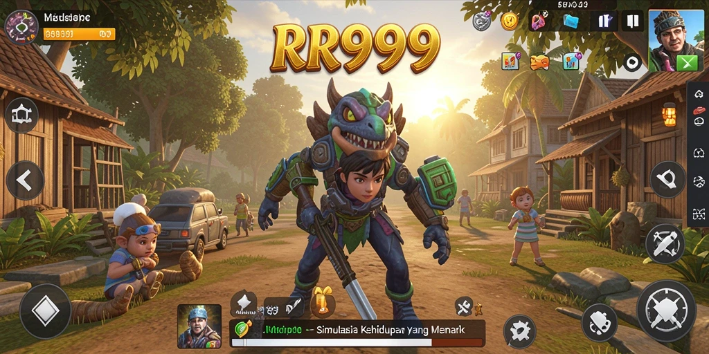 Screenshot gameplay RR999 dengan aktivitas simulasi yang menarik.