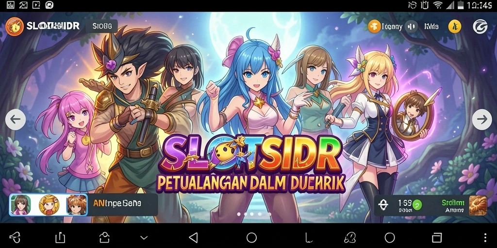 Gambaran menarik dari gameplay SLOTSIDR dengan karakter Anime.