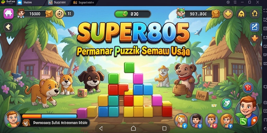 Screenshot gameplay SUPER805 menampilkan tantangan Puzzle yang menarik.