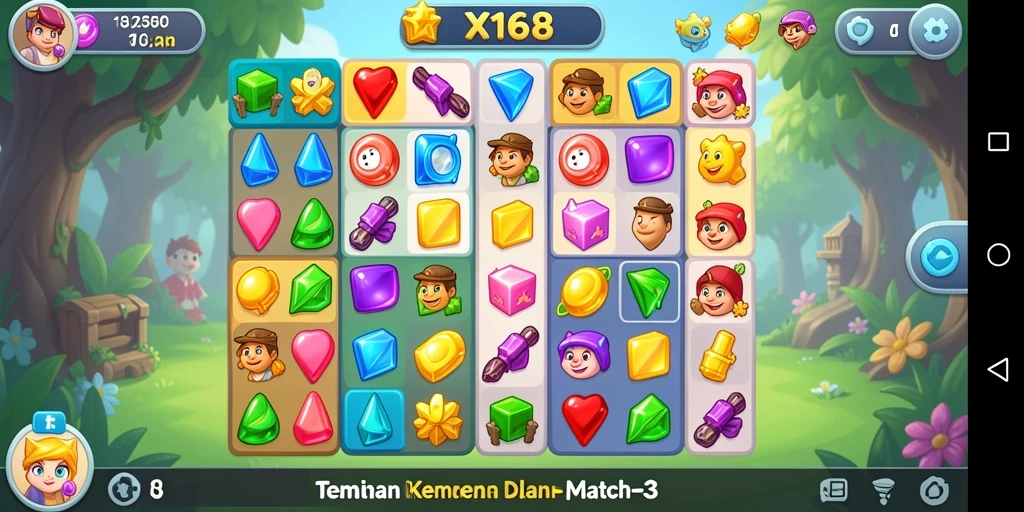 Tampilan gameplay X168 yang penuh warna dan menarik.