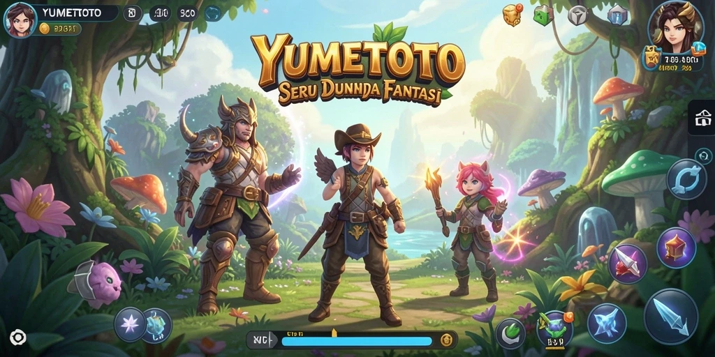 Screenshot gameplay YUMETOTO menunjukkan petualangan seru di dunia yang menakjubkan.